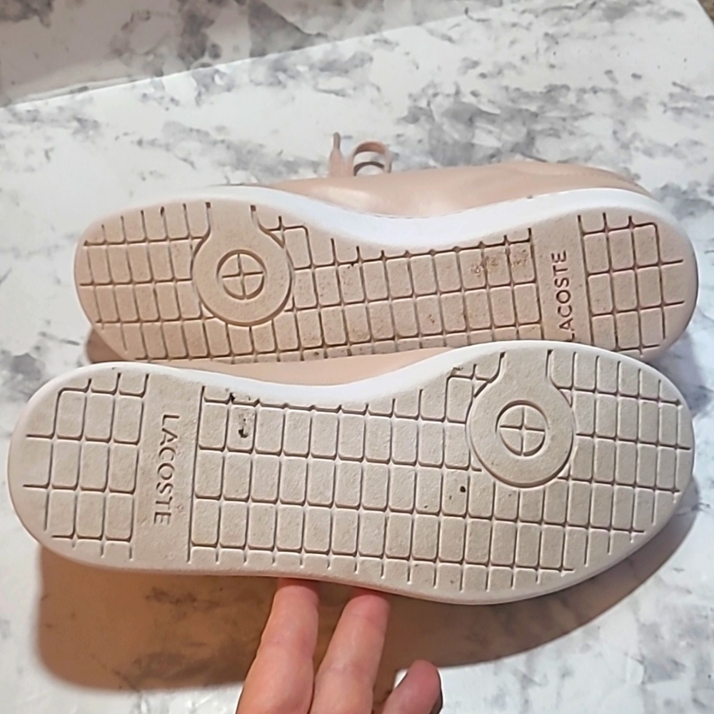 Lacoste Pink Leather Logo Sneakers Hydez Tennis Shoes Size 6 Preppy Barbiecore - Picture 7 of 9